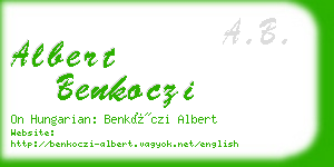 albert benkoczi business card